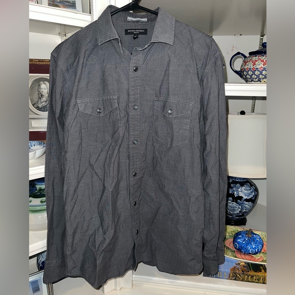 Banana Republic Gray Slim Fit Shirt